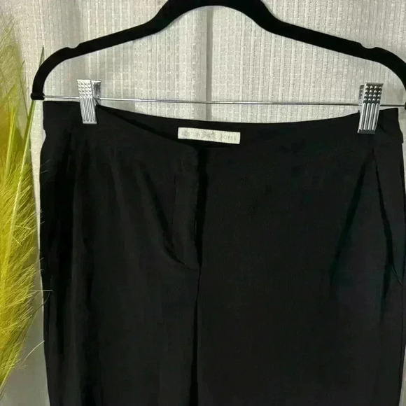 Boston Proper Women’s 10 Black Wide Leg Dress Pants Button Zip Front Pockets - Picture 2 of 14